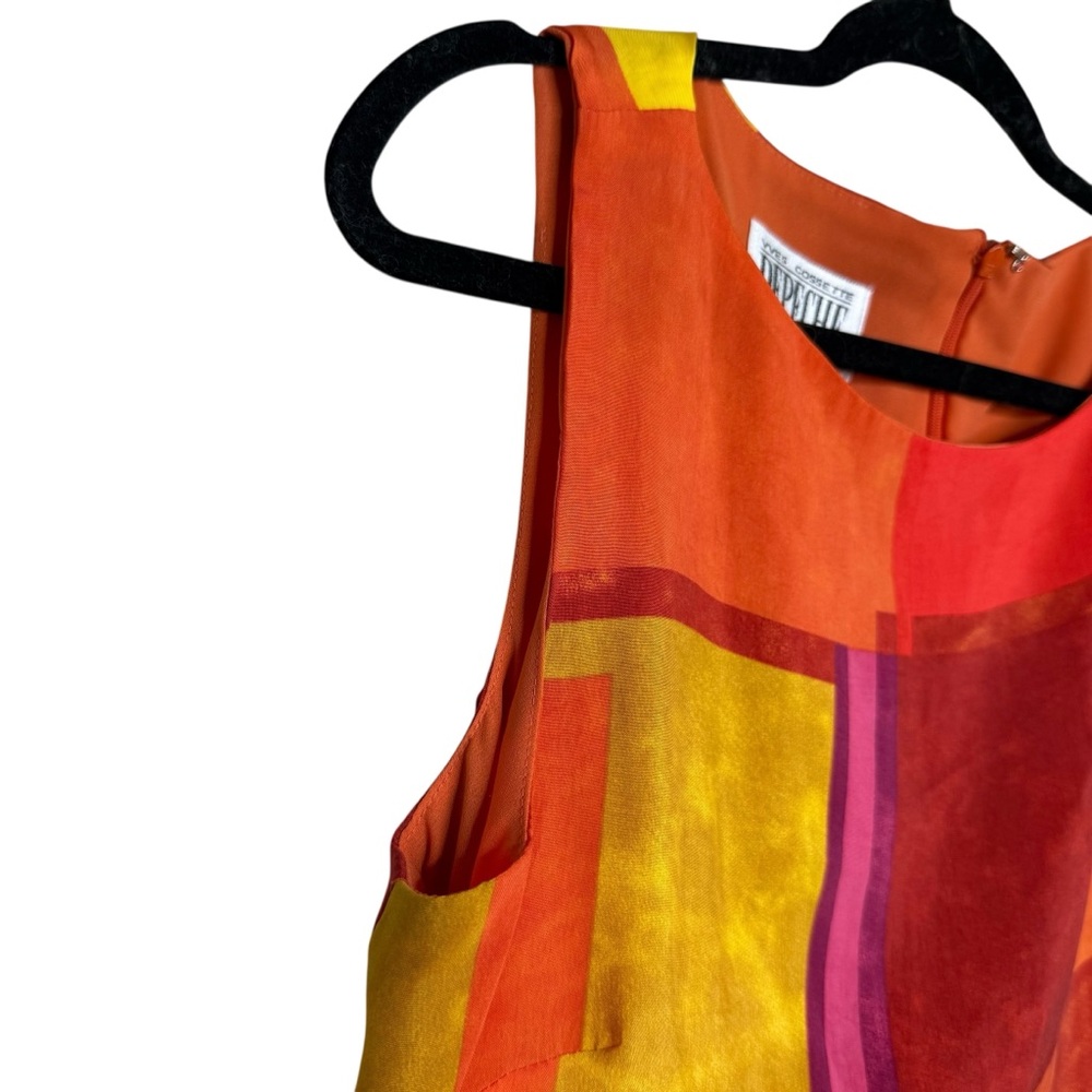 Vintage Yves Cossette Depeche Mode Sunset Geometric Shift Dress Beaded 80’s 90’s - Picture 5 of 8